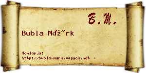 Bubla Márk névjegykártya